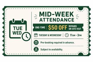 Mid-Week $30 Off.
